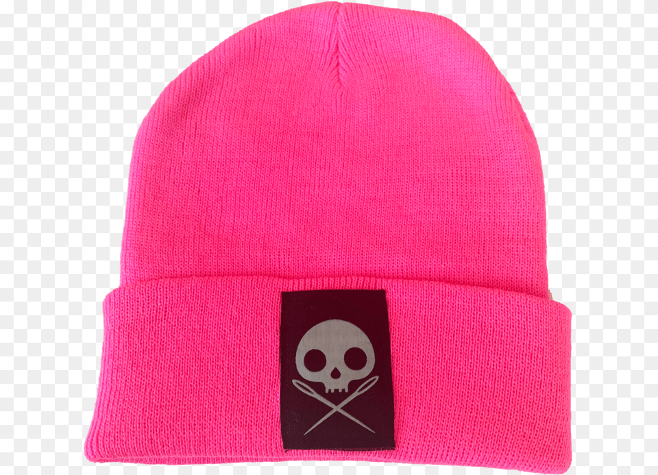 Pink Sewing Needle Skull Beanie New York Botanical Garden, Cap, Clothing, Hat, Coat Png Image