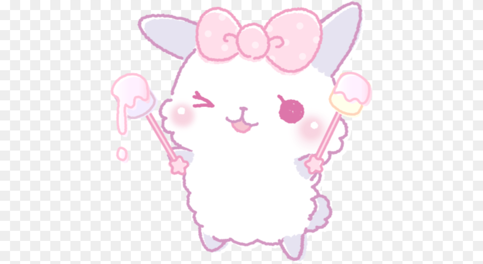 Pink Sheep Soft Softbot Kawaii Cute Edit Freetoedit, Cream, Dessert, Food, Ice Cream Free Png