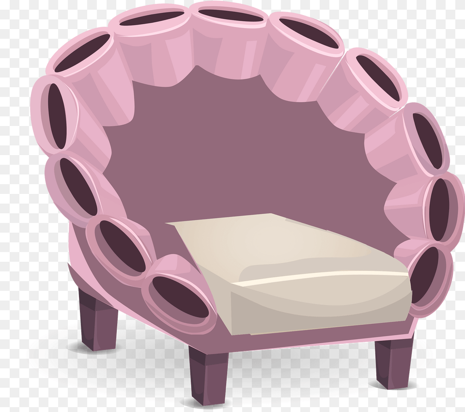 Pink Shell Fantasy Armchair Clipart, Furniture, Chair, Dynamite, Weapon Free Transparent Png