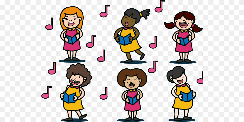 Pink Singer Clipart Vector Background Coro Musical Feminino, Book, Comics, Publication, Baby Png