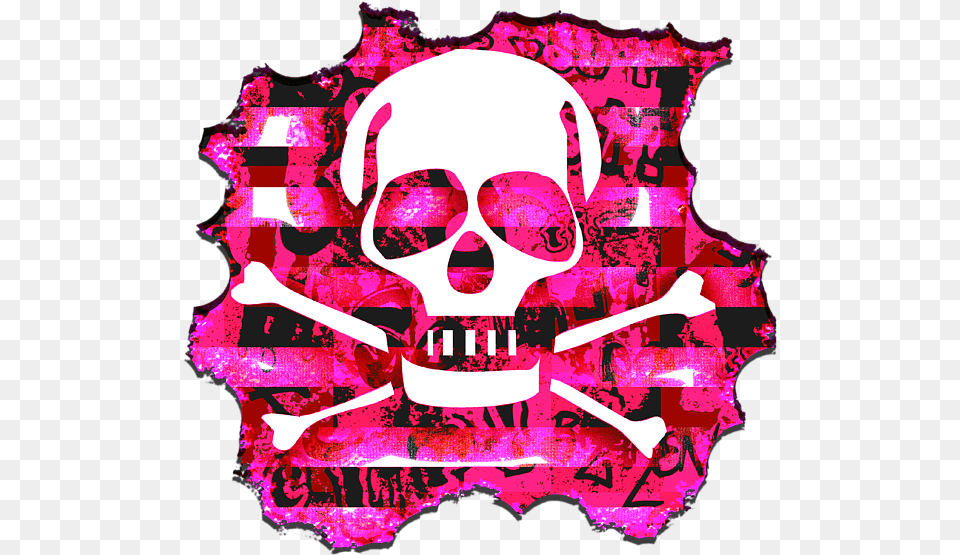 Pink Skull Crossbones Graphic Tote Bag Dot, Art, Collage, Graphics, Purple Free Png Download
