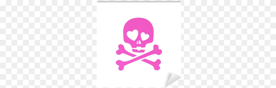 Pink Skull In Love Ironic Icon Wall Mural U2022 Pixers We Live To Change Pink Skull, Person, Pirate, Smoke Pipe Free Png Download