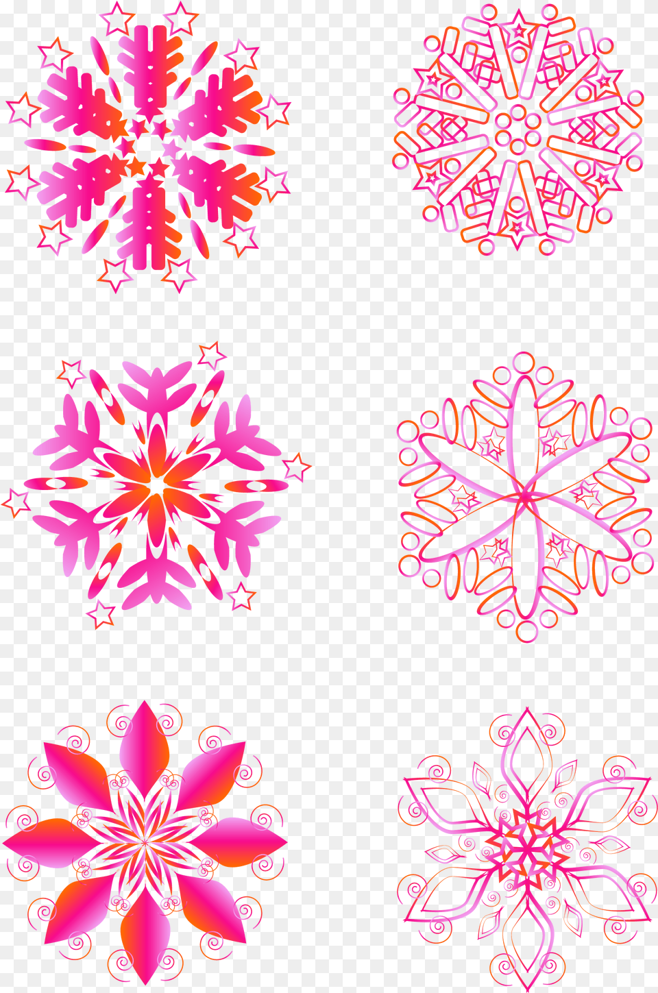 Pink Snowflake Winter Elements Gradient And Vector Easy Flower Geometric Design, Purple, Art, Floral Design, Pattern Free Png