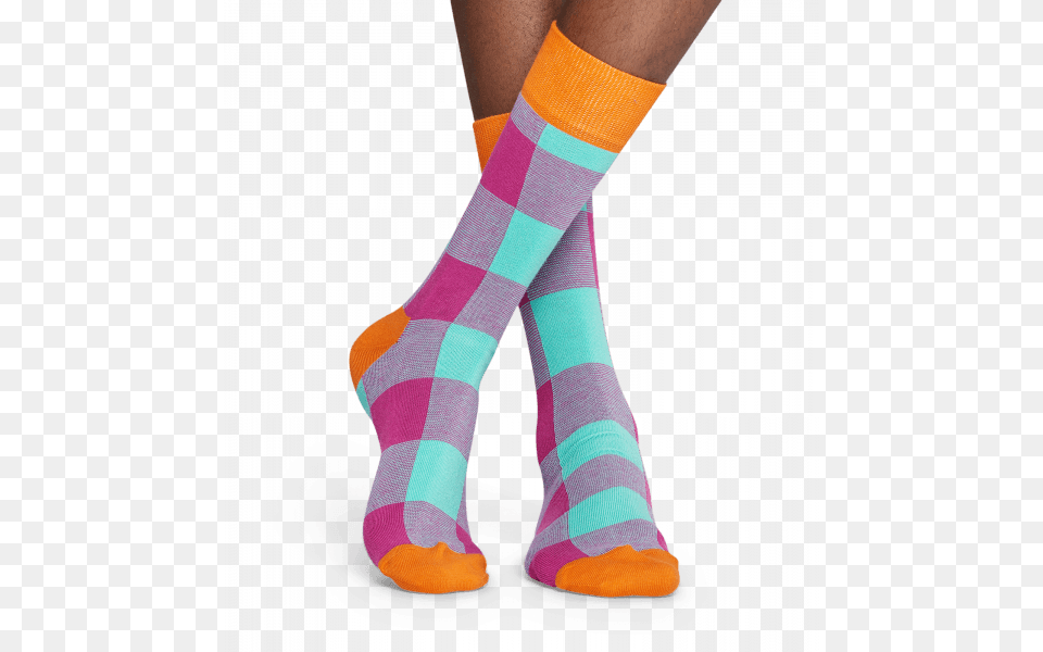 Pink Socks Gingham Pattern Happy Socks, Clothing, Hosiery, Sock Free Transparent Png