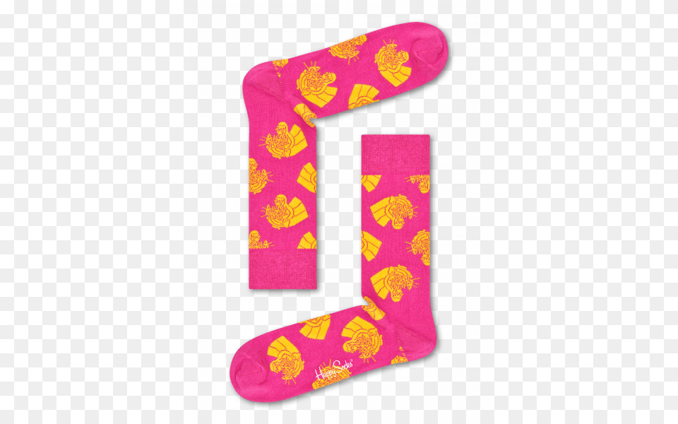 Pink Socks Mountain Lion Pattern Happy Socks, Applique, Text, Home Decor Png Image