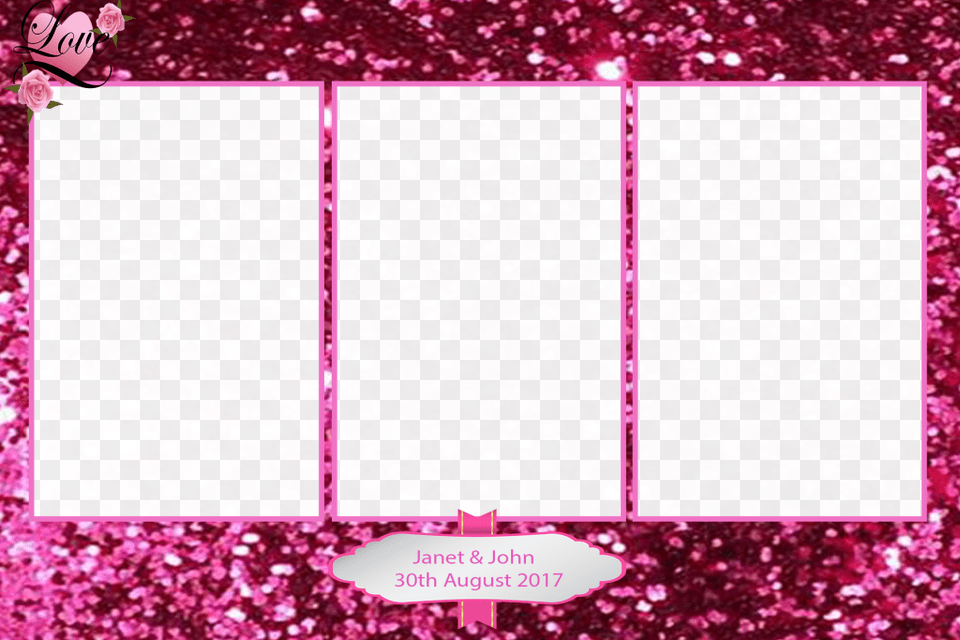 Pink Sparkles Flower, Glitter Png