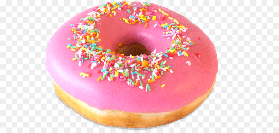 Pink Sprinkle Donut, Birthday Cake, Cake, Cream, Dessert Free Png Download