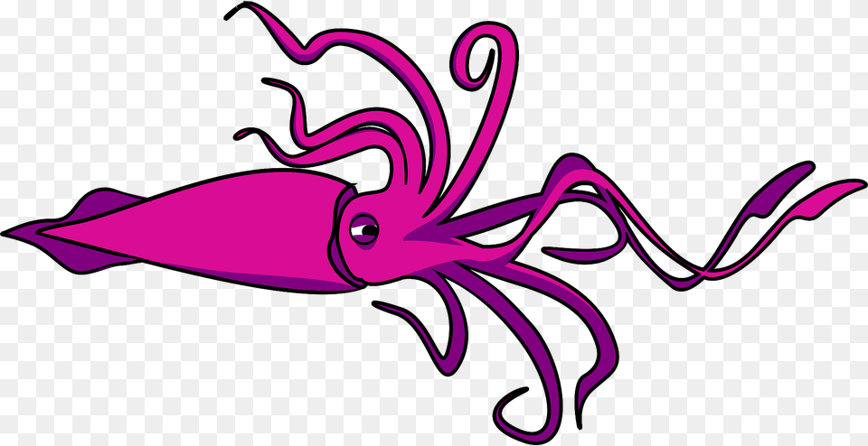 Pink Squid Clipart, Food, Seafood, Animal, Invertebrate Png Image