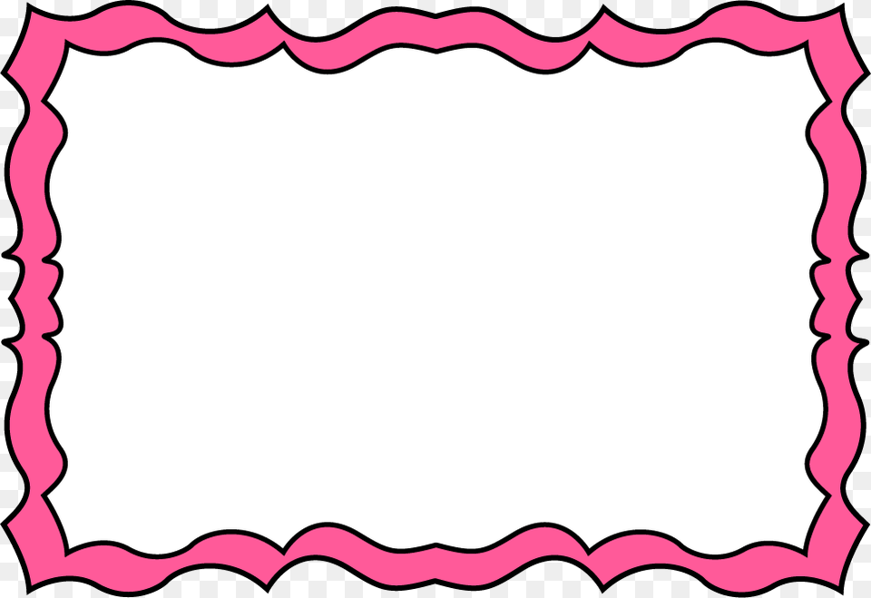 Pink Squiggly Frame Black And White Frame Borders, Paper, Home Decor Free Png