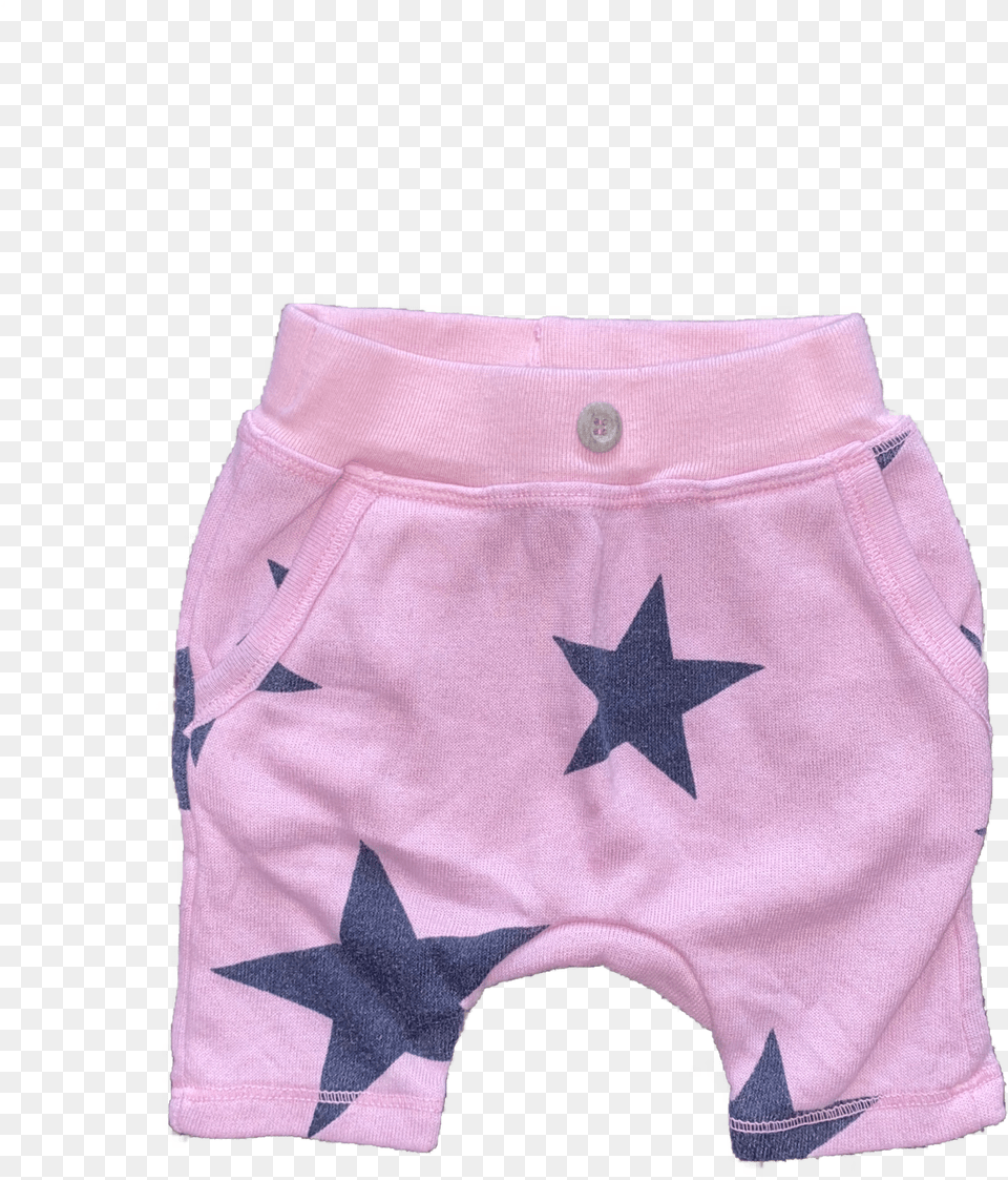 Pink Star Harem Shorts Solid, Clothing, Diaper, Swimming Trunks Free Png Download