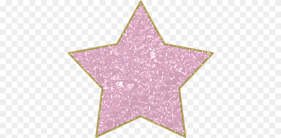Pink Star With Gold Trim Pink Glitter Star, Symbol, Star Symbol, Blackboard Free Transparent Png