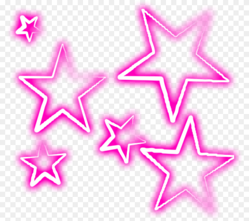Pink Stars Neon Stars Transparent Background, Star Symbol, Symbol, Person, Light Png Image
