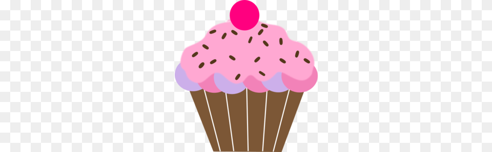 Pink Strawberry Clipart, Cake, Cream, Cupcake, Dessert Png Image