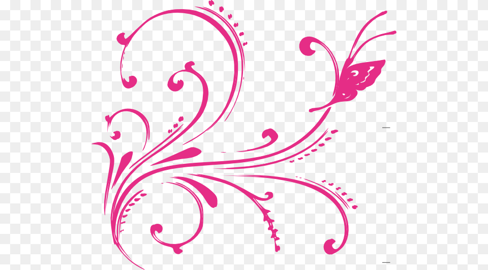 Pink Swirl Butterfly Clip Art, Floral Design, Graphics, Pattern Free Png Download