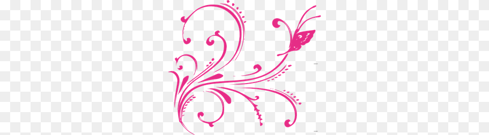 Pink Swirl Butterfly Clip Arts For Web, Art, Floral Design, Graphics, Pattern Png Image