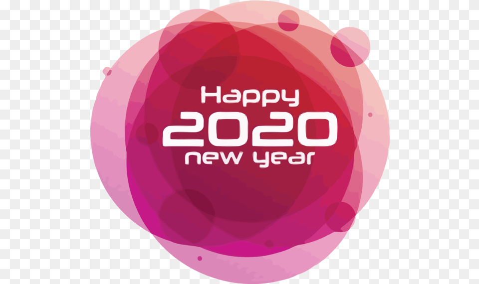 Pink Text Logo For Happy New Year 2020 Circle, Ammunition, Grenade, Weapon Free Png Download