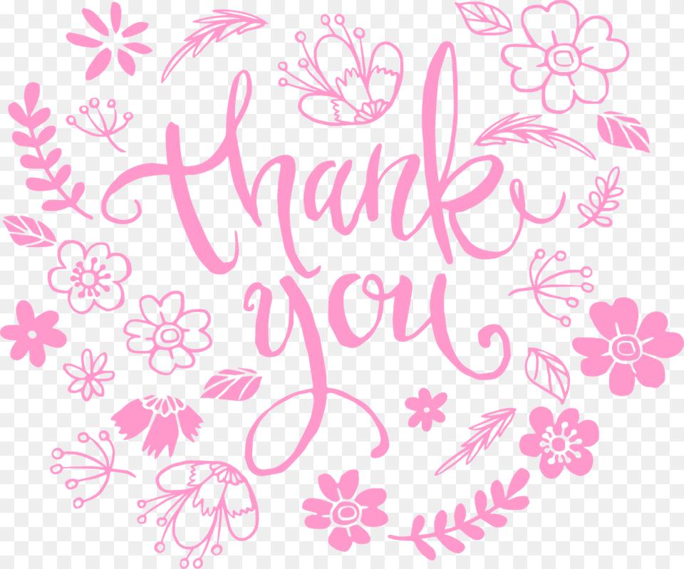 Pink Thank You Pink Cartoon Thank You, Art, Floral Design, Graphics, Pattern Free Png Download