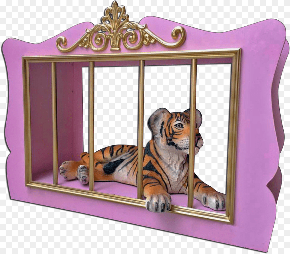 Pink Tiger Cage Tiger Cage, Animal, Mammal, Wildlife Free Png