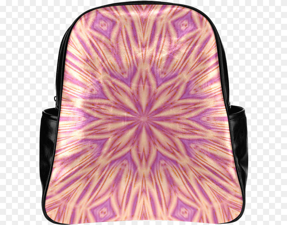 Pink Tiger Stripes Multi Pockets Backpack Laptop Bag, Accessories, Handbag, Purse Png Image