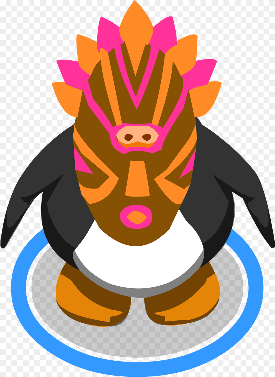 Pink Tiki Mask In Game Miss Piggy Club Penguin, Photography, Baby, Face, Head Free Png