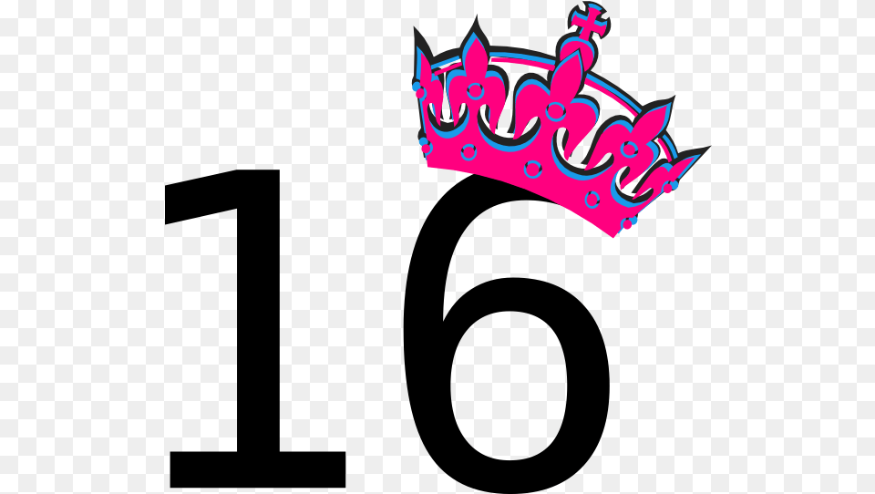 Pink Tilted Tiara And Number 16 Clip Number 40 With Crown, Accessories, Jewelry Free Png