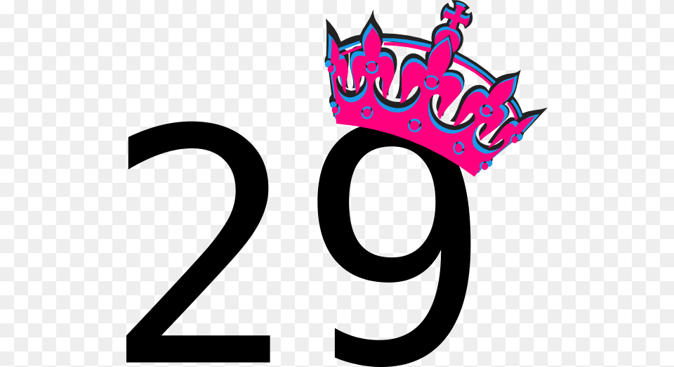 Pink Tilted Tiara And Number 29 Clip Art At Clker Com Its My 26th Birthday, Accessories, Jewelry, Symbol, Text Png