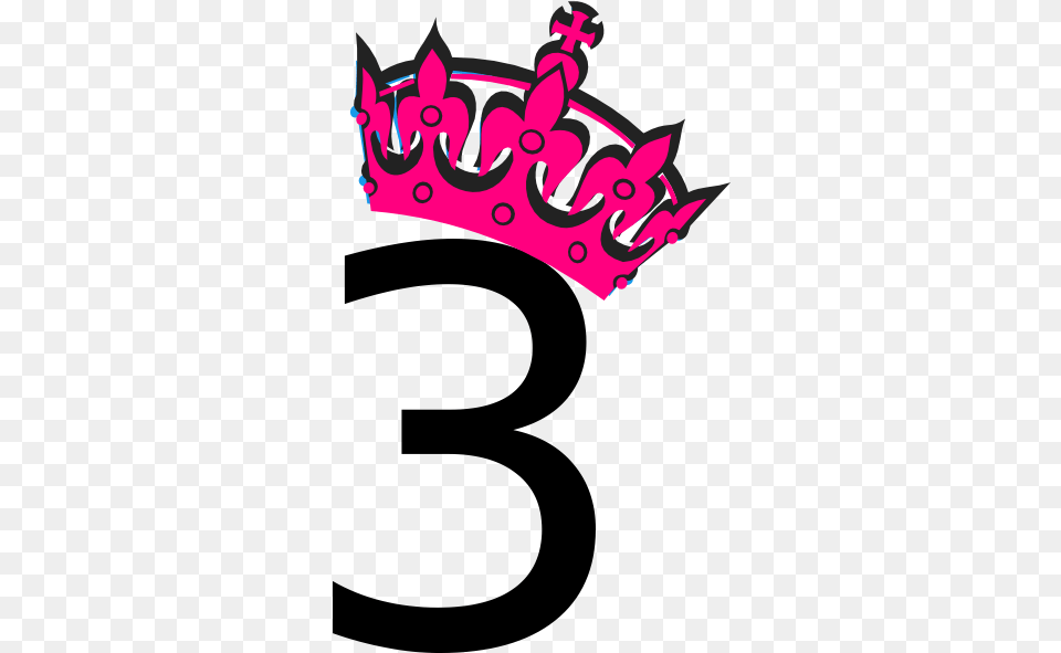 Pink Tilted Tiara And Number 3 Clip Art Happy 22 Birthday To Me, Accessories, Jewelry, Dynamite, Weapon Png Image