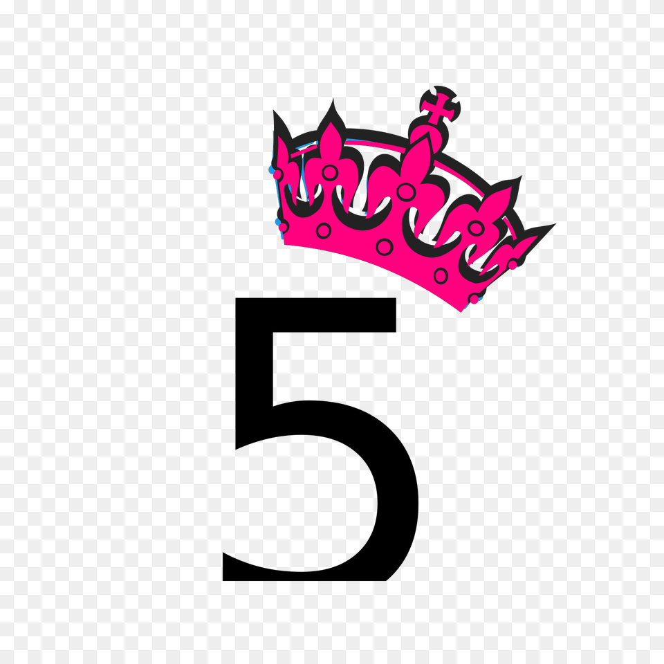 Pink Tilted Tiara And Number 4 Clip Art Happy Birthday 24, Accessories, Jewelry, Crown Free Png Download