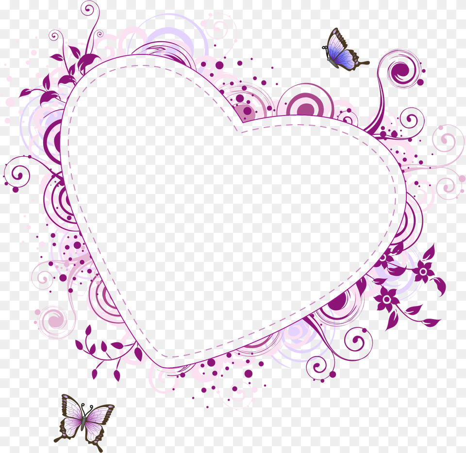 Pink Transparent Frame Gallery Purple Heart Frame, Art, Graphics, Pattern Free Png Download
