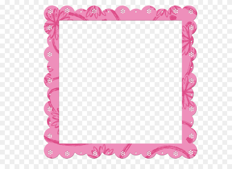 Pink Transparent Frame With Flowers Gallery, White Board Free Png Download