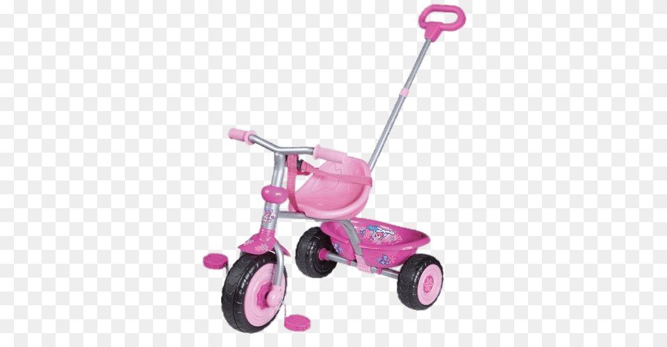 Pink Tricycle With Handle, Transportation, Vehicle, Device, Grass Png