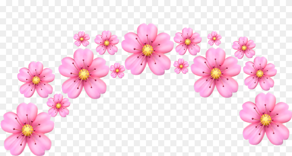 Pink Tumblr Petals Flower Crown Emoji, Petal, Plant, Accessories, Anther Free Png Download