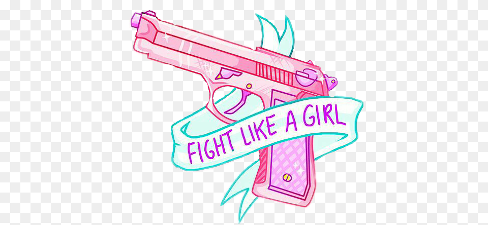 Pink Tumblr Pistola Girl Sticker Fight Like A Girl Gun, Firearm, Handgun, Weapon, Toy Free Png