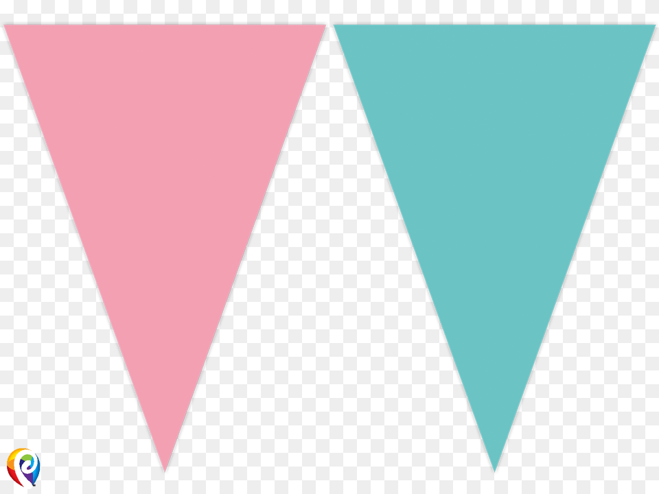 Pink Turquoise Party Flag Bunting, Triangle Free Transparent Png