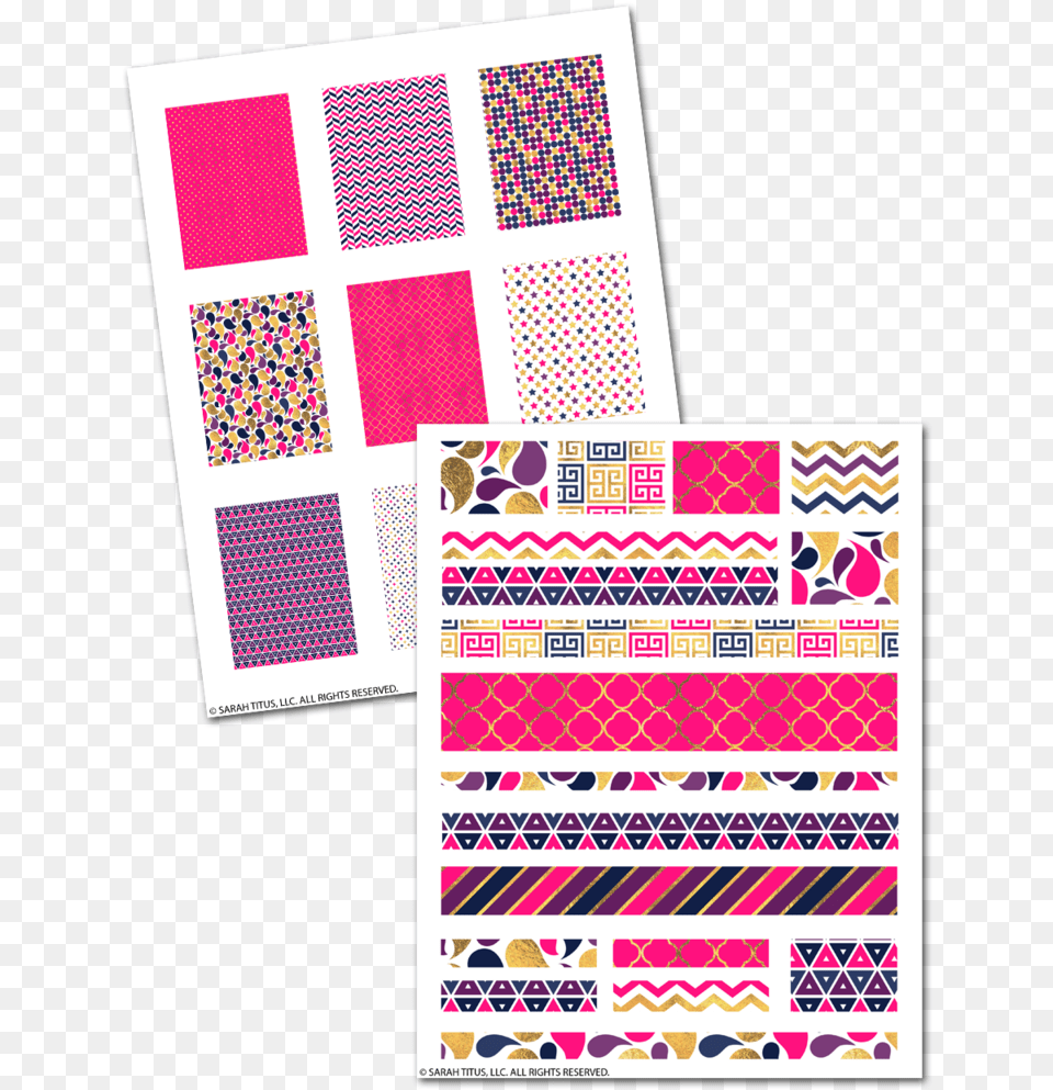 Pink U0026 Gold Glam Planner Stickers Washi Tape Ribbons And More Horizontal, Advertisement, Poster Free Transparent Png