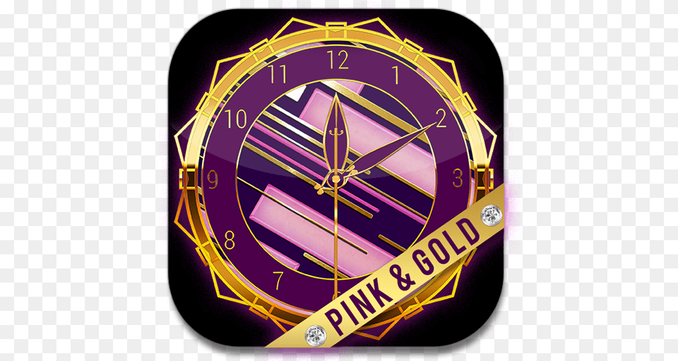 Pink U0026 Gold Theme Clock Old Versions For Android Aptoide Decorative, Analog Clock, Wristwatch Free Png