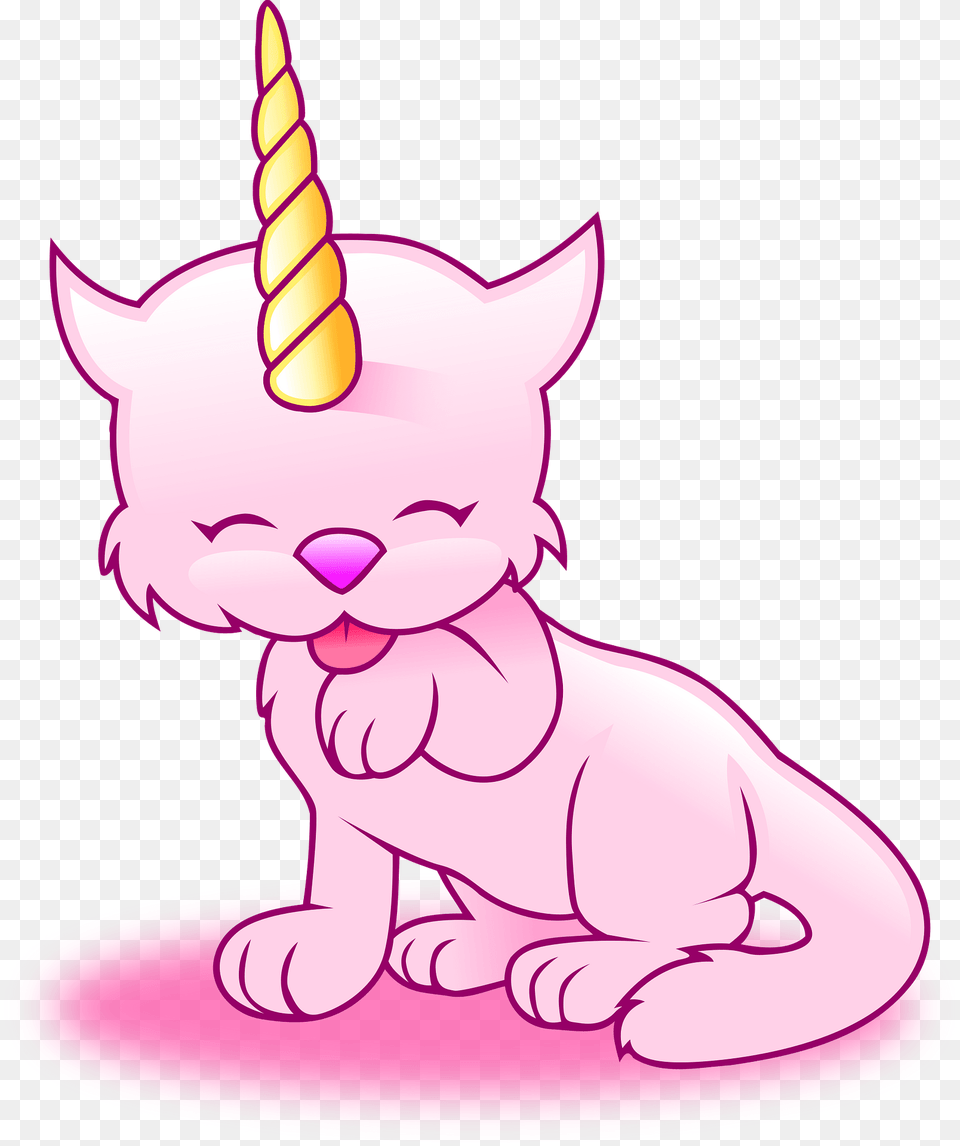 Pink Unicorn Cat Clipart, Birthday Cake, Cake, Cream, Dessert Free Png Download