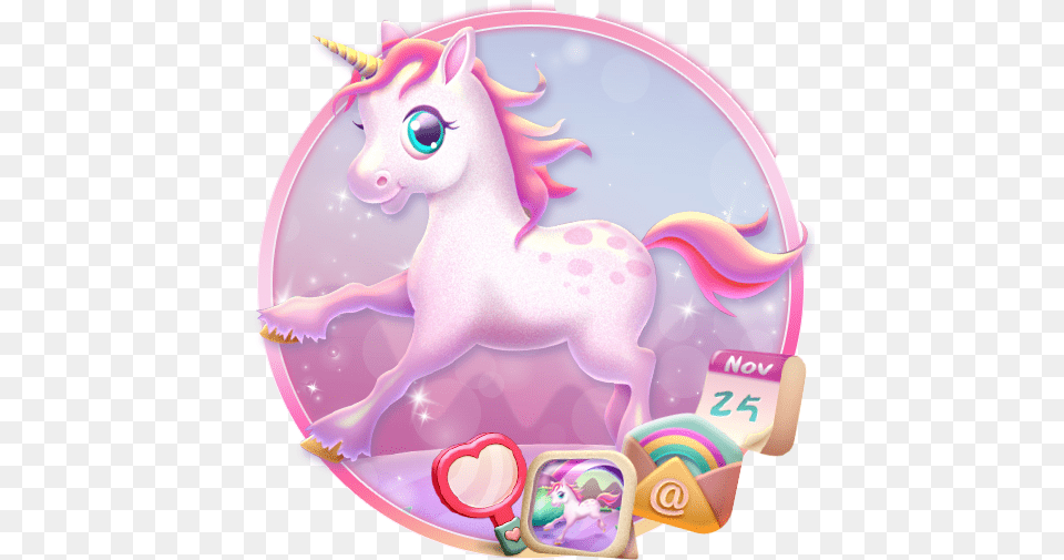 Pink Unicorn Launcher Theme Live Hd Unicorn, Birthday Cake, Cake, Cream, Dessert Png