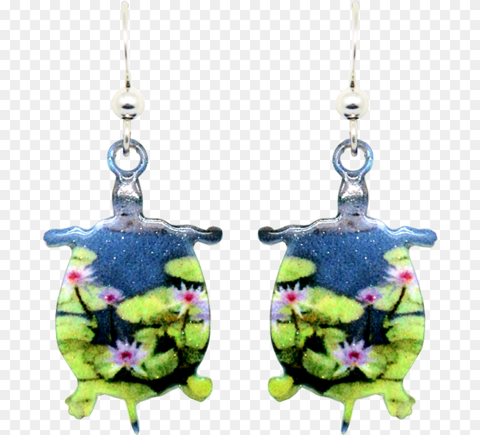 Pink Water Lilies Turtle, Accessories, Earring, Jewelry Free Transparent Png