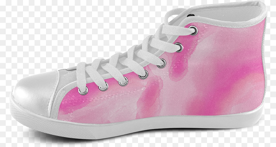 Pink Watercolor Abstract Art Women39s High Top Canvas, Clothing, Footwear, Shoe, Sneaker Free Png