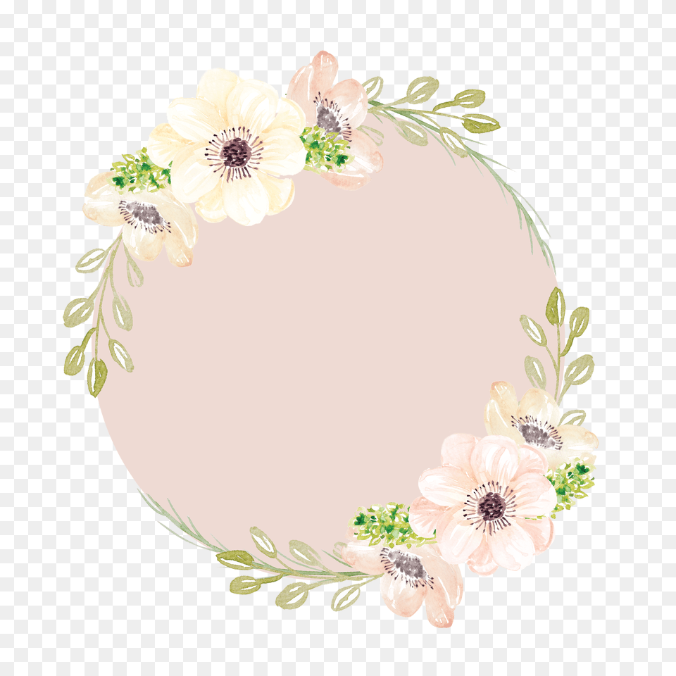 Pink Watercolor Garlands Flowers Floral Design Png