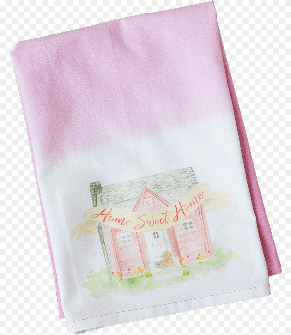 Pink Watercolor House Towel, Napkin Free Png Download