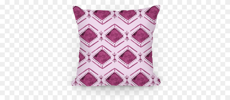 Pink Watercolor Tribal Pattern Pillow Throw Pillow, Cushion, Home Decor Png Image