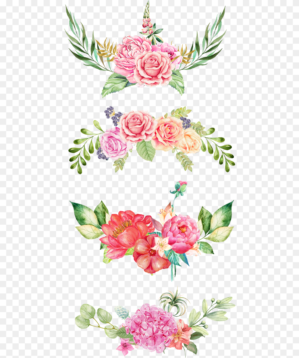 Pink Watercolour Flowers Border, Art, Floral Design, Flower, Graphics Free Png