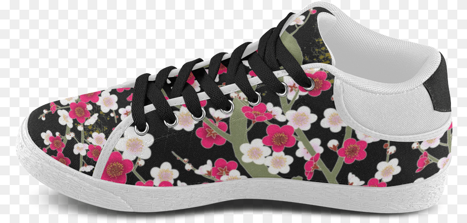 Pink White Sakura Floral Women39s Chukka Canvas Shoes Shoe, Clothing, Footwear, Sneaker, Accessories Free Png