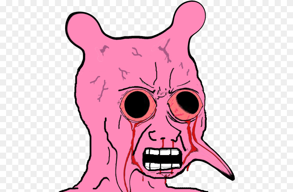 Pink Wojak Know Your Meme Wojak, Person, Art, Body Part, Mouth Free Transparent Png