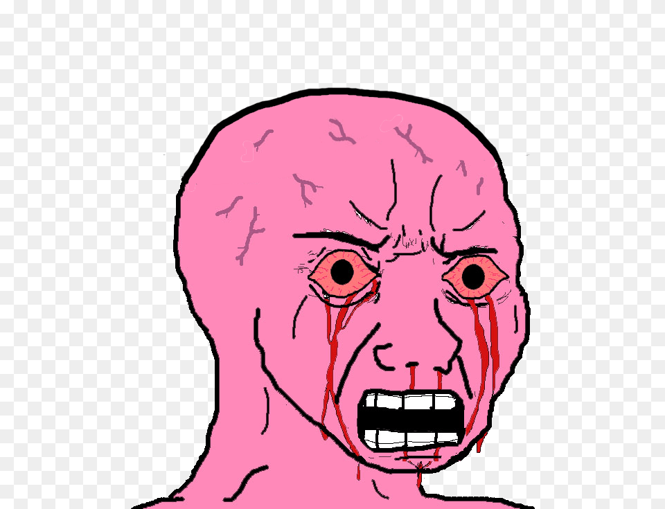 Pink Wojak Transparent, Baby, Head, Person, Face Png