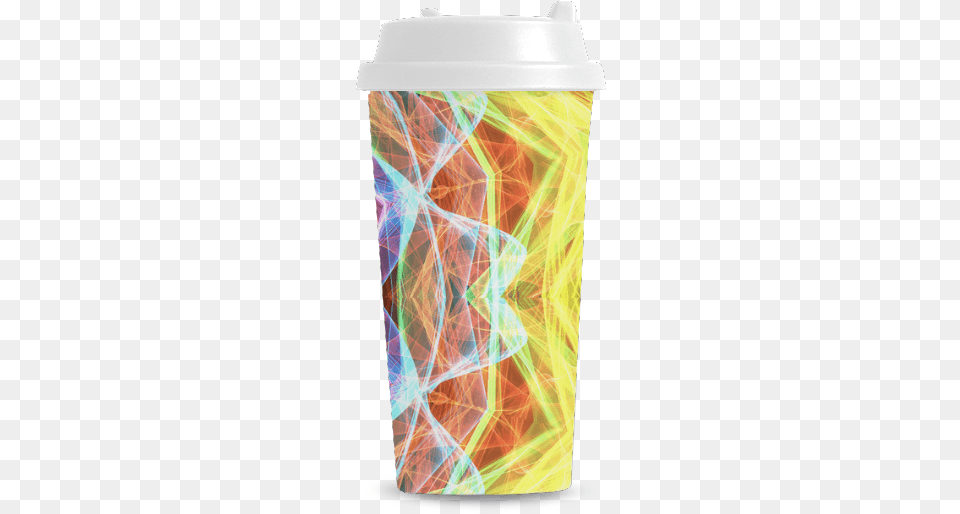 Pink Yellow Passion Mandala Abstract Art Double Wall Ceramic, Cup, Bottle, Shaker Png