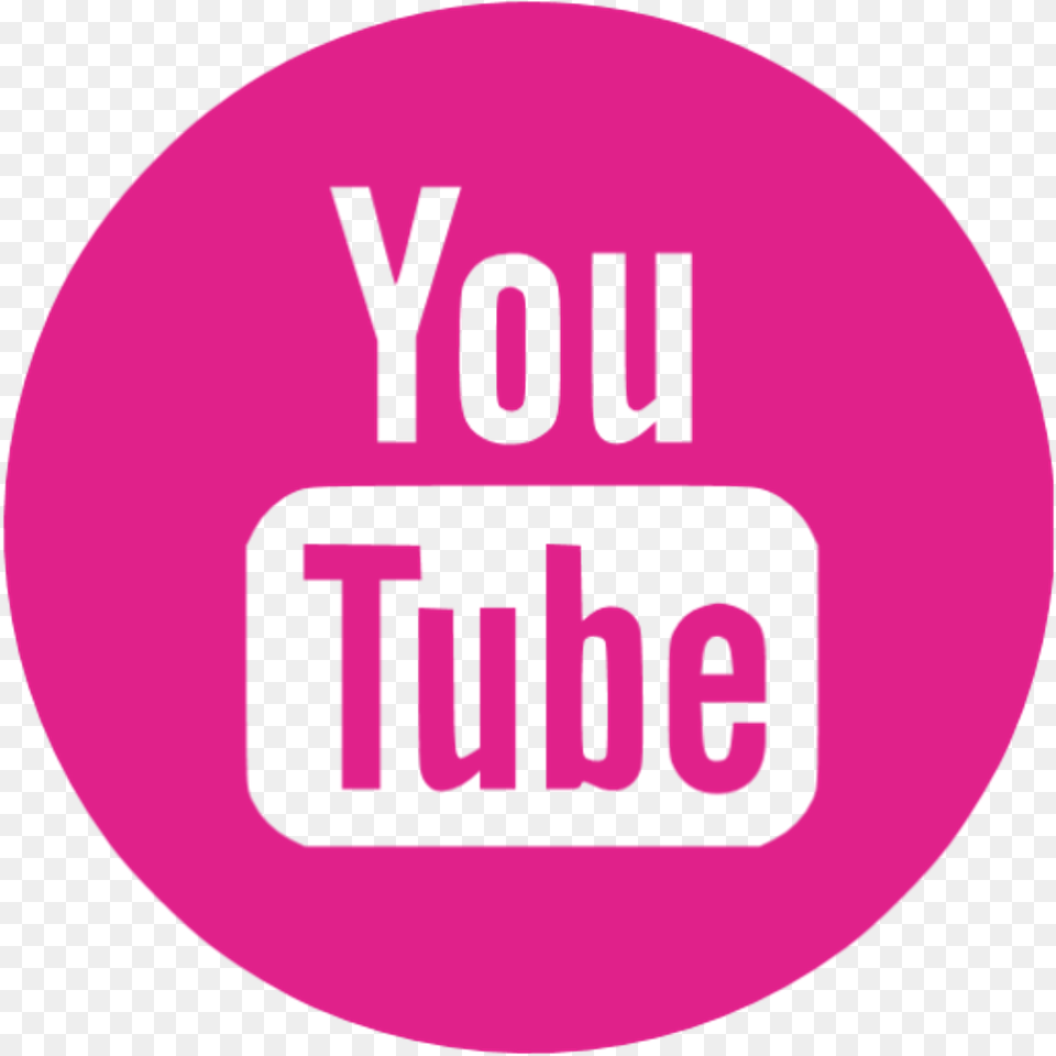 Pink Youtube Icon Youtube Logo Black, Sticker, Purple, Disk Png Image