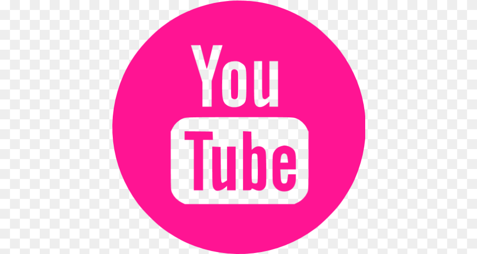 Pink Youtube Transparent Clipart Youtube Logo Black, Sticker, Disk Png